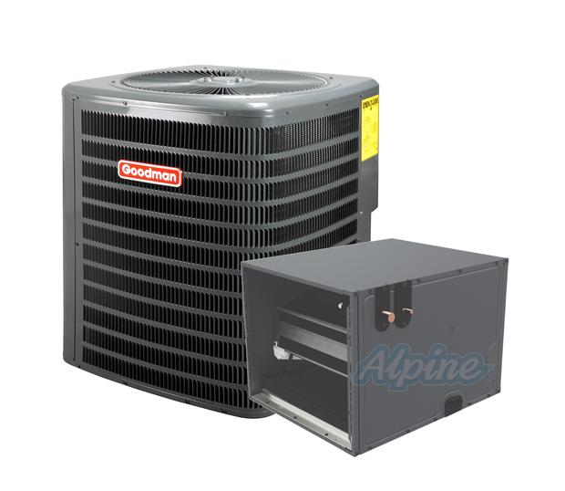 Photo of Goodman GLZS4BA1810-CHPTA2426B3 1.5 Ton 14 SEER2 R-32 Horizontal Heat Pump System – Heat Pump & Evap Coil 60945