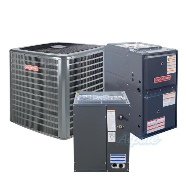 Photo of Goodman GSX140371-GM9S960804CN-CAPF3743C6 (Kit No. D2188) 3 Ton AC, 80,000 BTU 96% AFUE Gas Furnace, 14.5 SEER Upflow Split System Kit, Northern Sales Only 54367