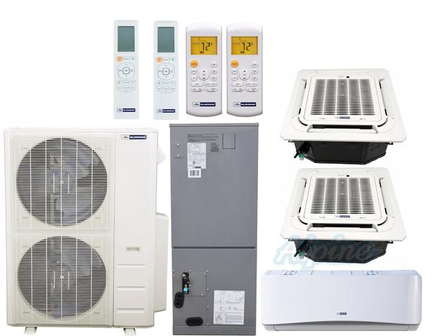 Photo of Blueridge BMM4821-6W-9C-9C-36AH 48,000 BTU (4 Ton) 4-Zone 20.8 SEER2 Inverter R-410A XM1 Series Heat Pump Condenser System 64096