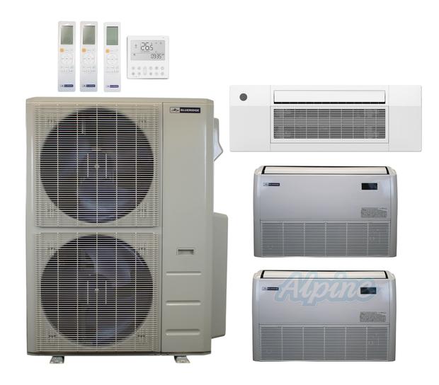 Photo of Blueridge BXM1A48SC0-12CC1-18FC-24FC 47,000 BTU (3.9 Ton) 3-Zone 24 SEER2 Inverter R-454B XM1 Series Heat Pump Condenser System 60975