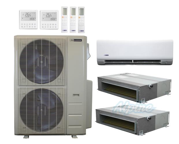 Photo of Blueridge BXM3A55UC0-9WM-12CDH-18CDH 52,000 BTU (4.3 Ton) 3-Zone 21.1 SEER2 Inverter R-454B XM3 Series Heat Pump Ultra Cool/Ultra Heat System 61125