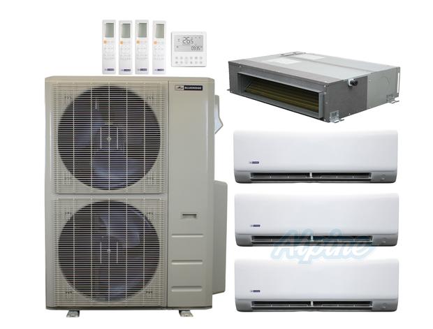 Photo of Blueridge BXM1A60SC0-9WM-9WM-18CDH-18WM 60,000 BTU (5 Ton) 4-Zone 20 SEER2 Inverter R-454B XM1 Series Heat Pump Condenser System 60998