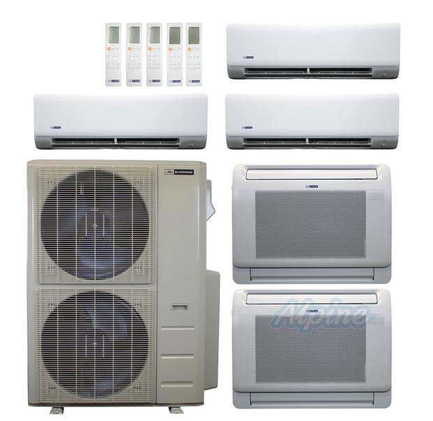 Photo of Blueridge BXM1A48SC0-6WM-6WM-12LW-12LW-24WM 47,000 BTU (3.9 Ton) 5-Zone 24 SEER2 Inverter R-454B XM1 Series Heat Pump Condenser System 61045