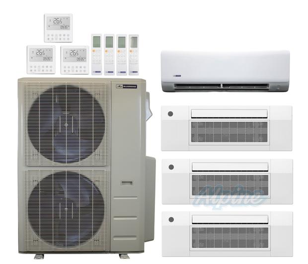 Photo of Blueridge BXM1A48SC0-9CC1-9CC1-9CC1-18WM 47,000 BTU (3.9 Ton) 4-Zone 24 SEER2 Inverter R-454B XM1 Series Heat Pump Condenser System 61055