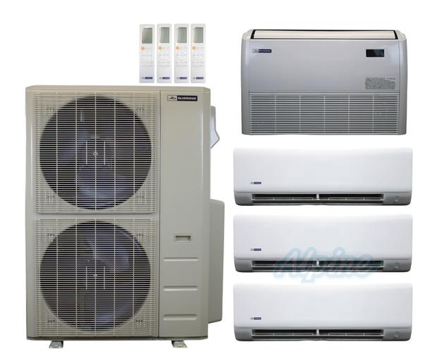 Photo of Blueridge BXM1A48SC0-12WM-12WM-12WM-24FC 47,000 BTU (3.9 Ton) 4-Zone 24 SEER2 Inverter R-454B XM1 Series Heat Pump Condenser System 61064