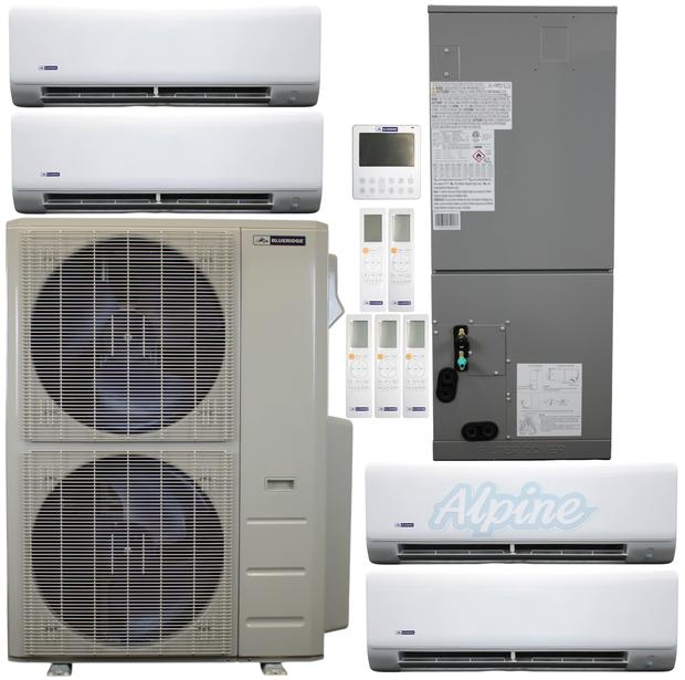 Photo of Blueridge BXM3A55UC0-9WM-9WM-12WM-12WM-18DH 55000 BTU (4.58 Ton) 5-Zone 21.1 SEER2 Inverter R-454B XM3 Series Heat Pump Ultra Cool/Ultra Heat System 63334