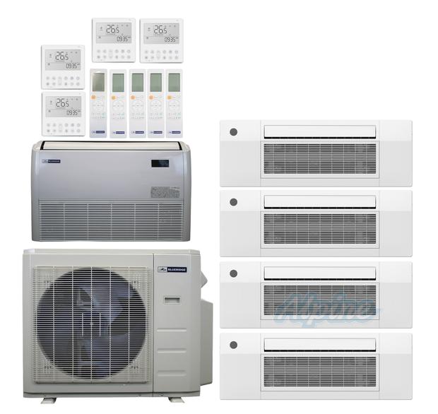 Photo of Blueridge BXM3A55UC0-9CC1-9CC1-9CC1-12CC1-24FC 51,000 BTU (4.3 Ton) 5-Zone 22.2 SEER2 Inverter R-454B XM3 Series Heat Pump Ultra Cool/Ultra Heat System 61134