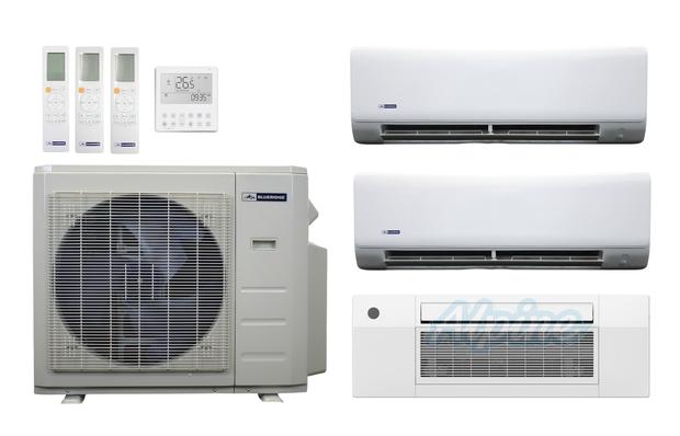 Photo of Blueridge BXM1A27SC0-9CC1-9WM-12WM 27,000 BTU (2.3 Ton) 3-Zone 25 SEER2 Inverter R-454B XM1 Series Heat Pump Condenser System 60978