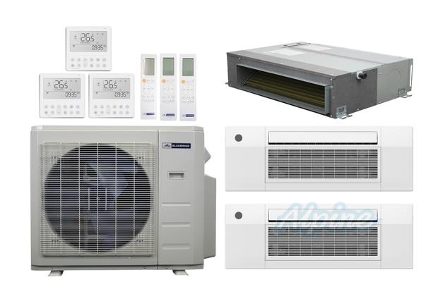 Photo of Blueridge BXM1A27SC0-9CC1-9CC1-12CDH 26,800 BTU (2.2 Ton) 3-Zone 23 SEER2 Inverter R-454B XM1 Series Heat Pump Condenser System 60983