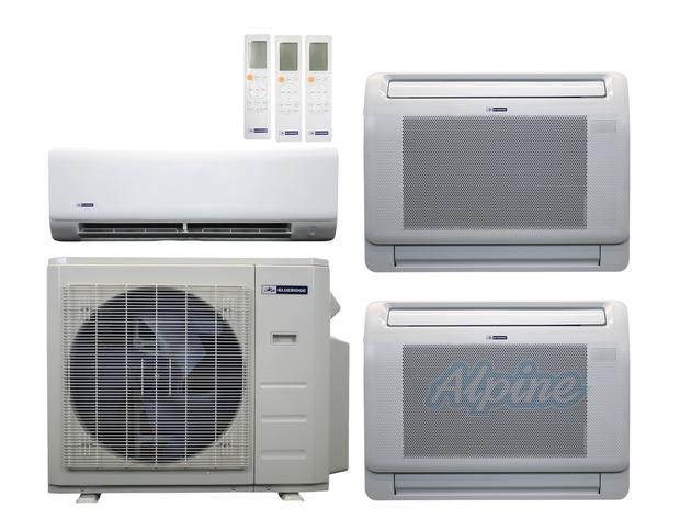 Photo of Blueridge BXM1A27SC0-9WM-12LW-12LW 27,000 BTU (2.3 Ton) 3-Zone 25 SEER2 Inverter R-454B XM1 Series Heat Pump Condenser System 61044