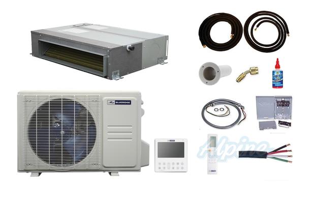 Photo of Blueridge BXS5A12UC0-12CDH-KIT15 12,000 BTU (1 Ton) 1-Zone 20 SEER2 Inverter R-454B XS5 Heat Pump Ultra Cool/Ultra Heat System KIT 15 FT 60722
