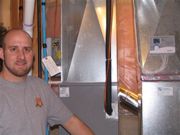Evan Faller with their install