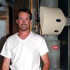 Jeff Belknap with their humidifier